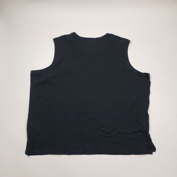 Madewell Plus Whisper Cotton Crewneck Pocket Muscle Tank True Black Women 3X NWT - Picture 14 of 16